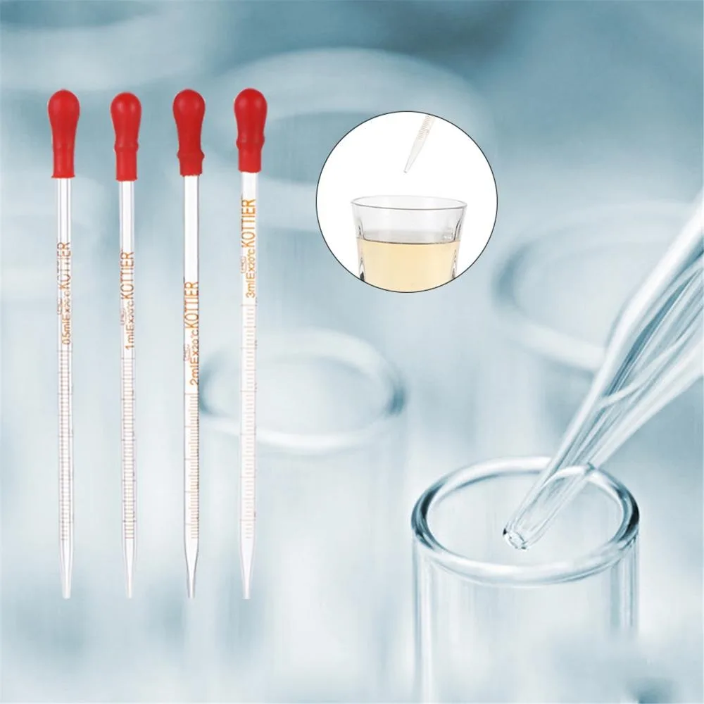 1Pcs 5/10ml Rubber Head Transparent Glass Scale Dropper Liquid Transfer Glass Graduated Pipettes Test Tubes Lab Scale Supplies