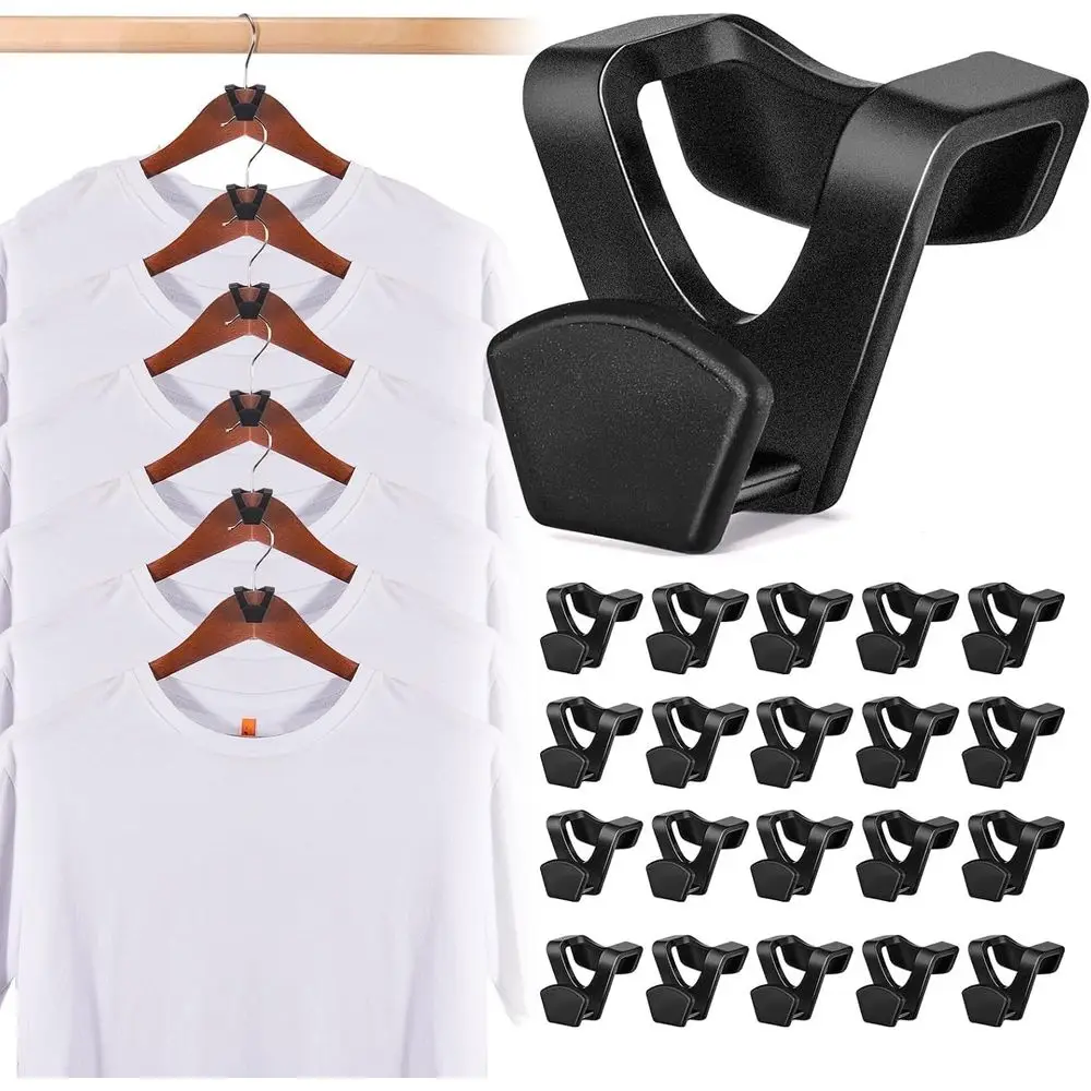 60-Pack Black Space-Saving Hanger Hooks: Heavy-Duty Organizers for College Dorms and Closets