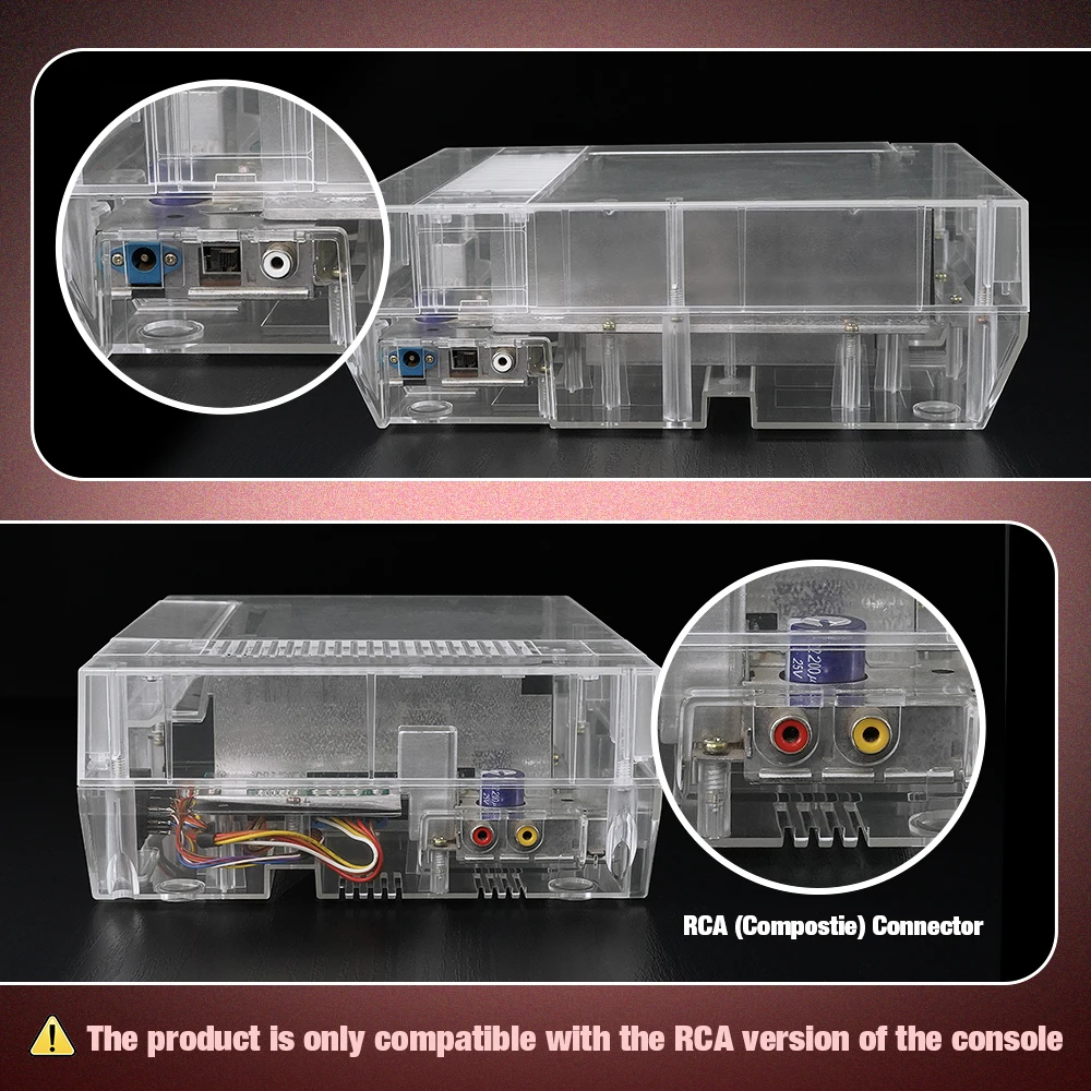 Bitfunx Replacement Housing Shell Transparent Protective Case for NES for Nintendo Entertainment System Console