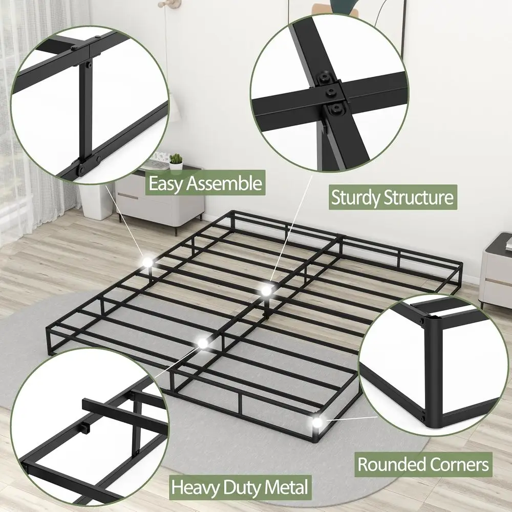 7 مرتبة معدنية شديدة التحمل كاملة الحجم مع غطاء قماش - دعم صامت مضاد للانزلاق #6