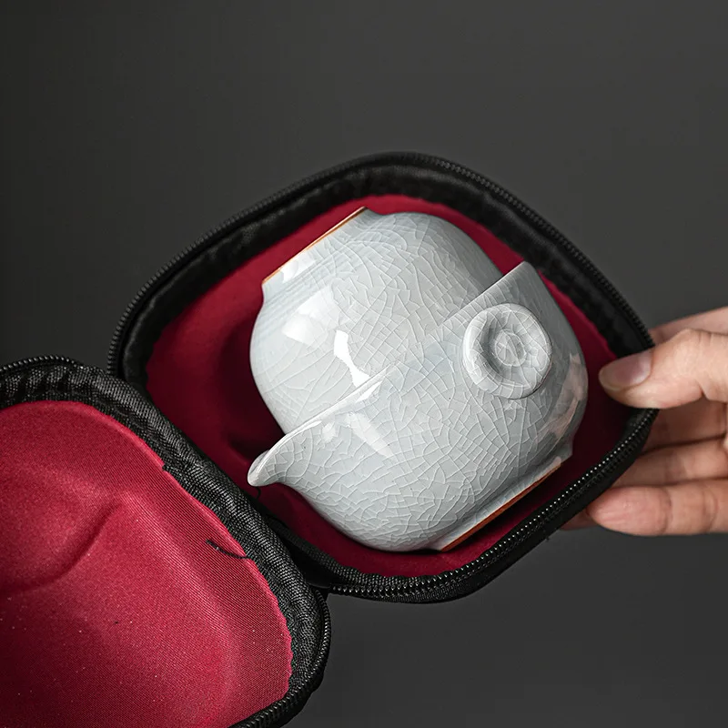 

Креативная керамическая чашка для быстрого чая, один горшок, две чашки, портативный автомобильный дорожный чайник для заваривания чая, чайный сервиз кунг-фу