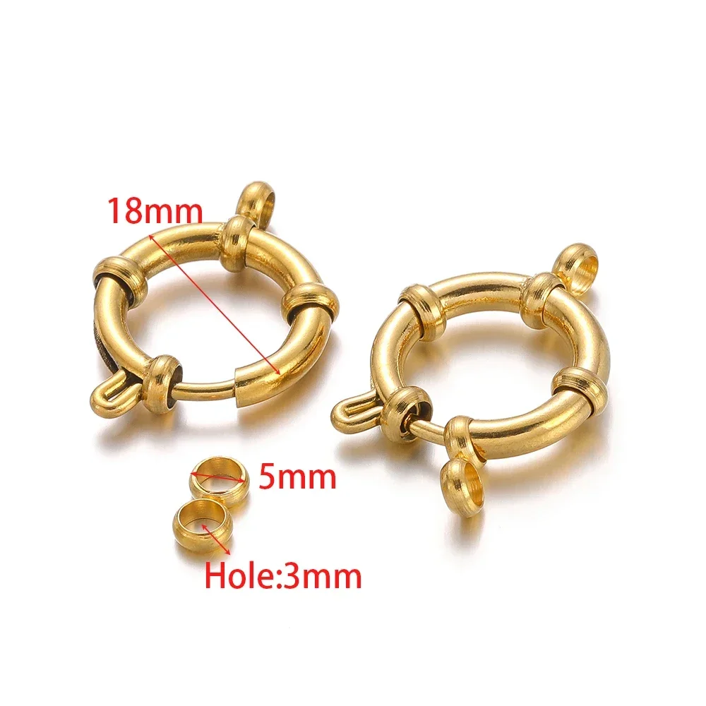4 stks/partij Rvs Ronde Lente Sluitingen Haken met 8 Connectors voor DIY Sieraden Maken Armband Ketting Accessoires Bulk