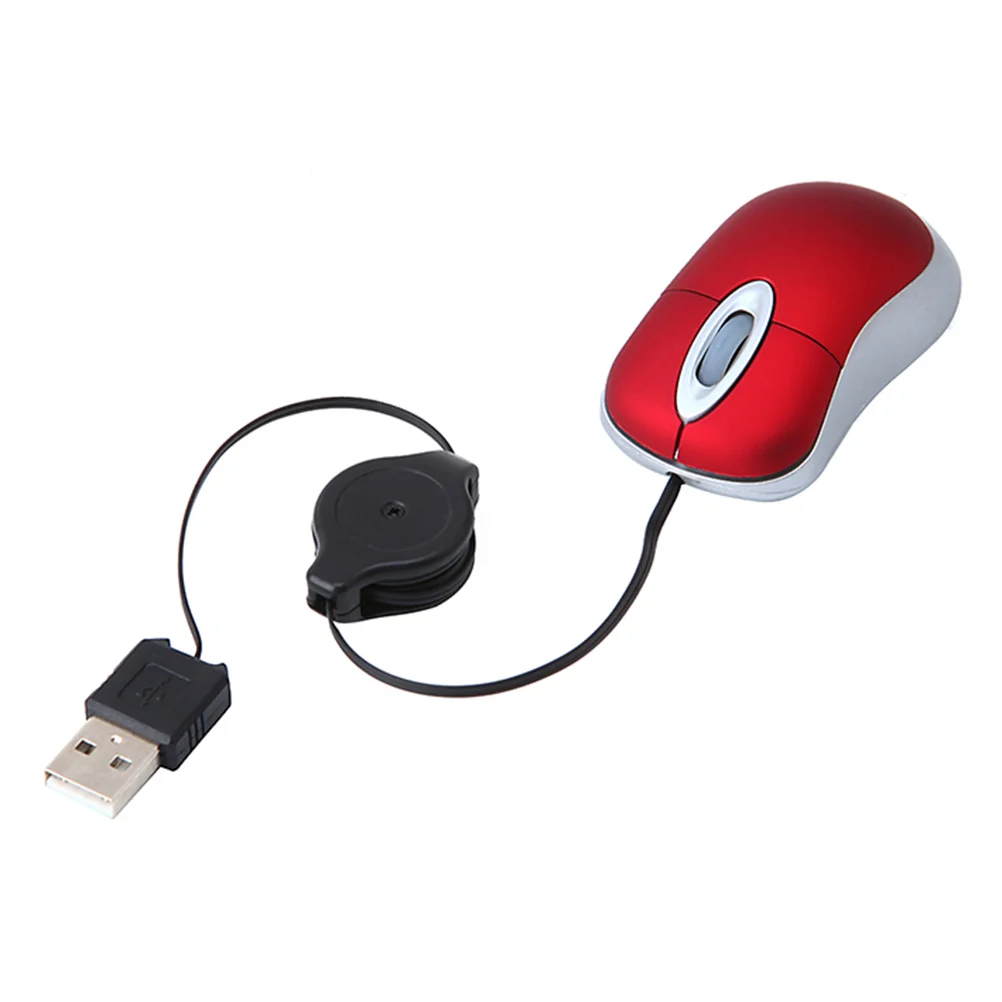 Wireless Mouse for Laptop Mini USB Computer Telescopic Notebook Wired Mice Travel Working