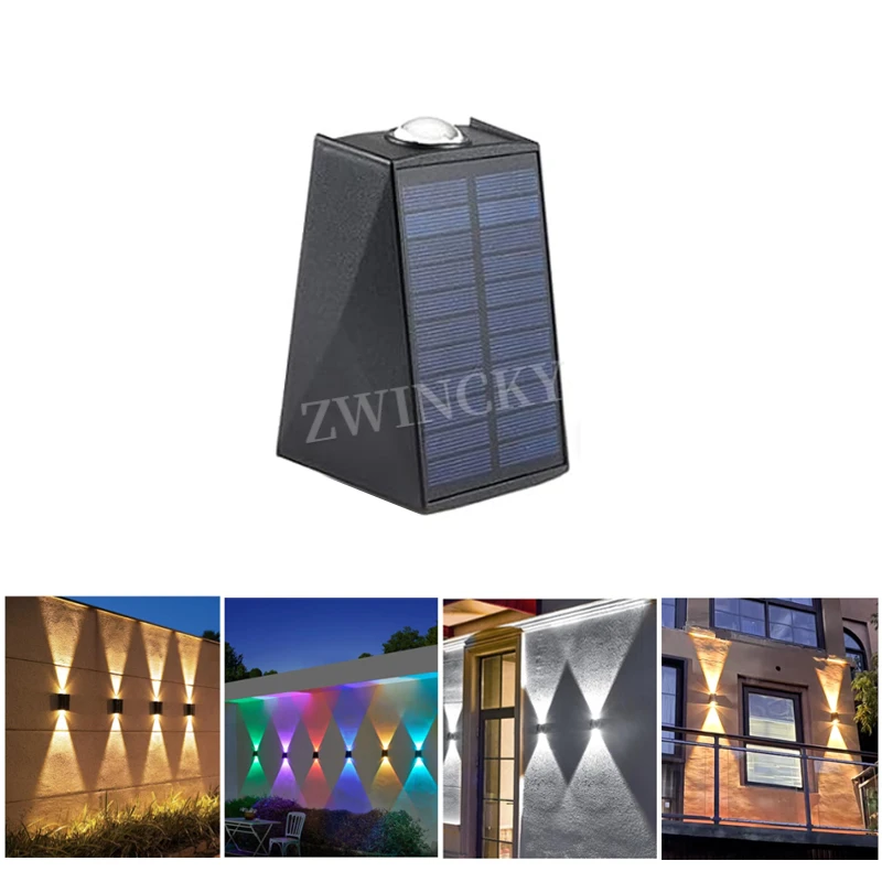 

Solar Wall Lamp Outdoor Waterproof Solar Powered Light UP and Down Illuminate Home Garden Yard Decoration Outside Sunlights