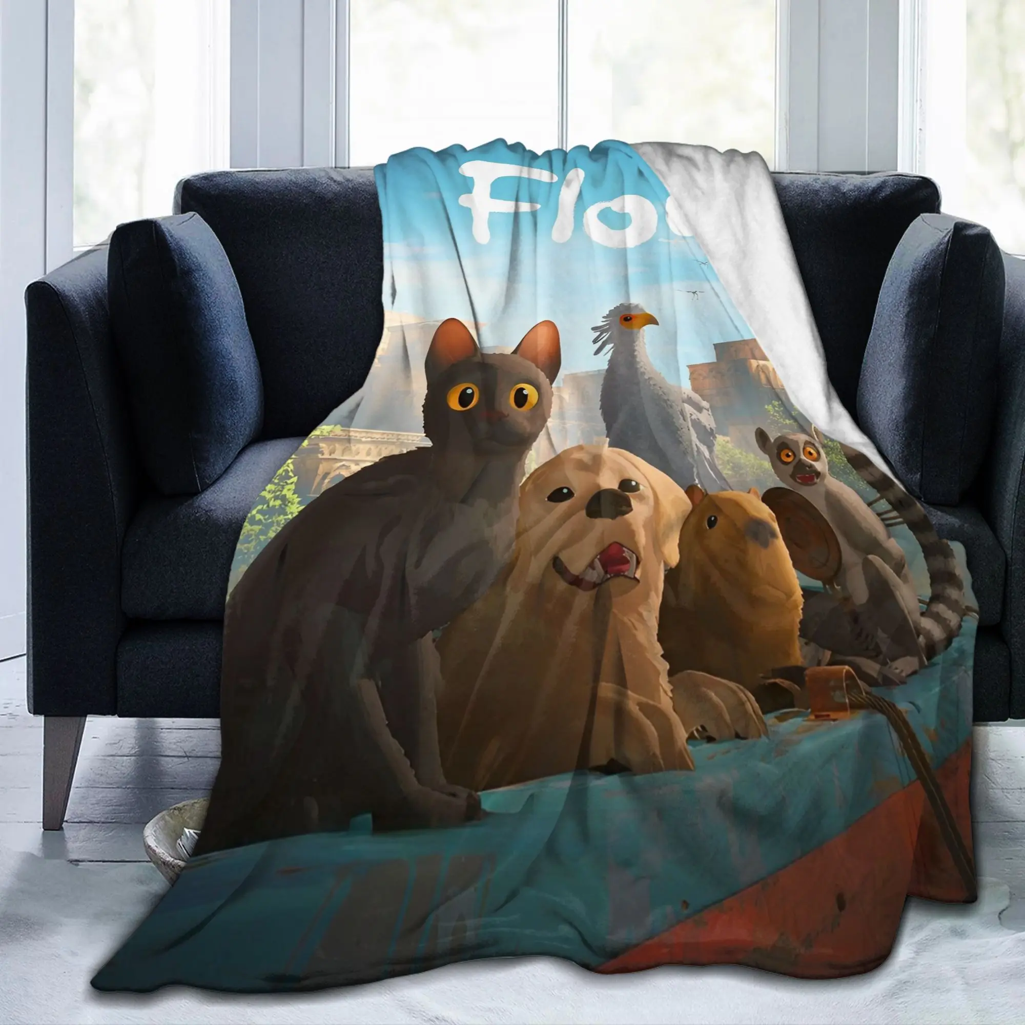 Flowing Movie Cat Blankets Fleece  Winter Cartoon Animated Movie Multifunction Warm Throw Blankets for Bed