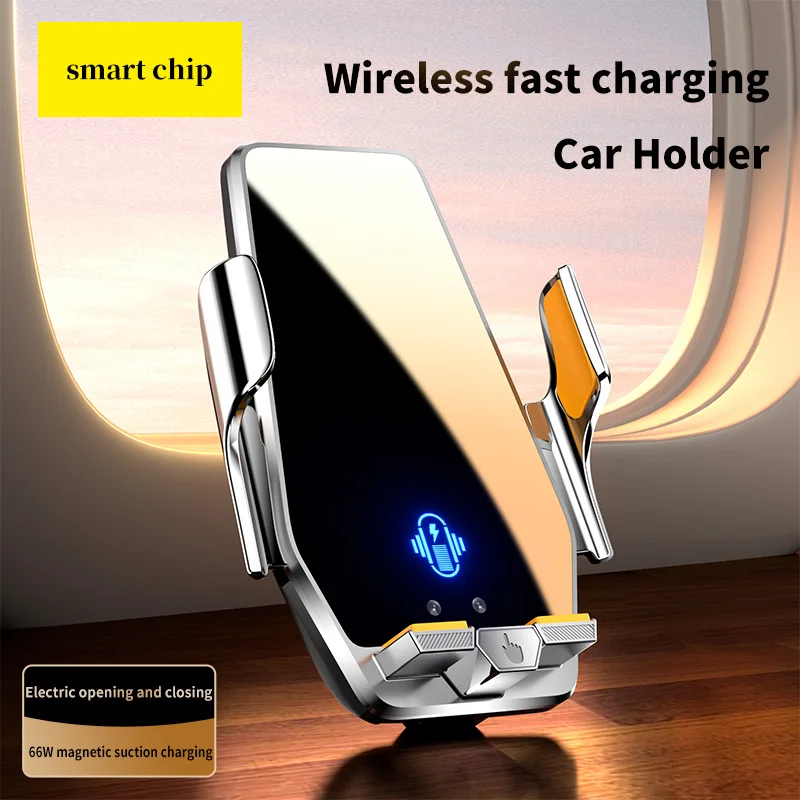 

Car Phone Wireless Charger For Fast Charging Automatically Clamping Phone Holder For Auto For iPhone Samsung Android BK24-S