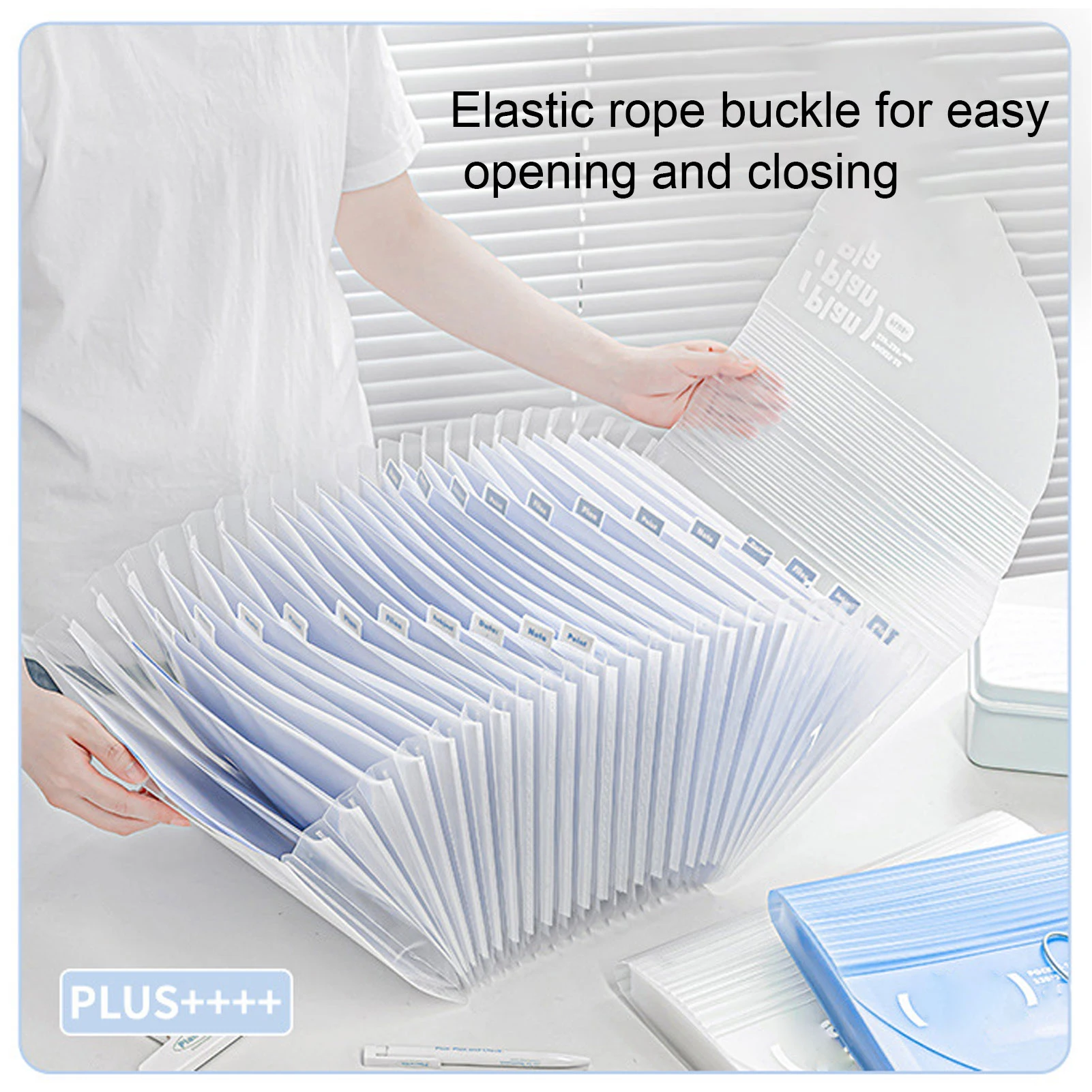 

Accordion File Folder Bright Labels Stable Standing 25 Pockets Closed Bottom Document Organizer for A4 Paper Letter for Home