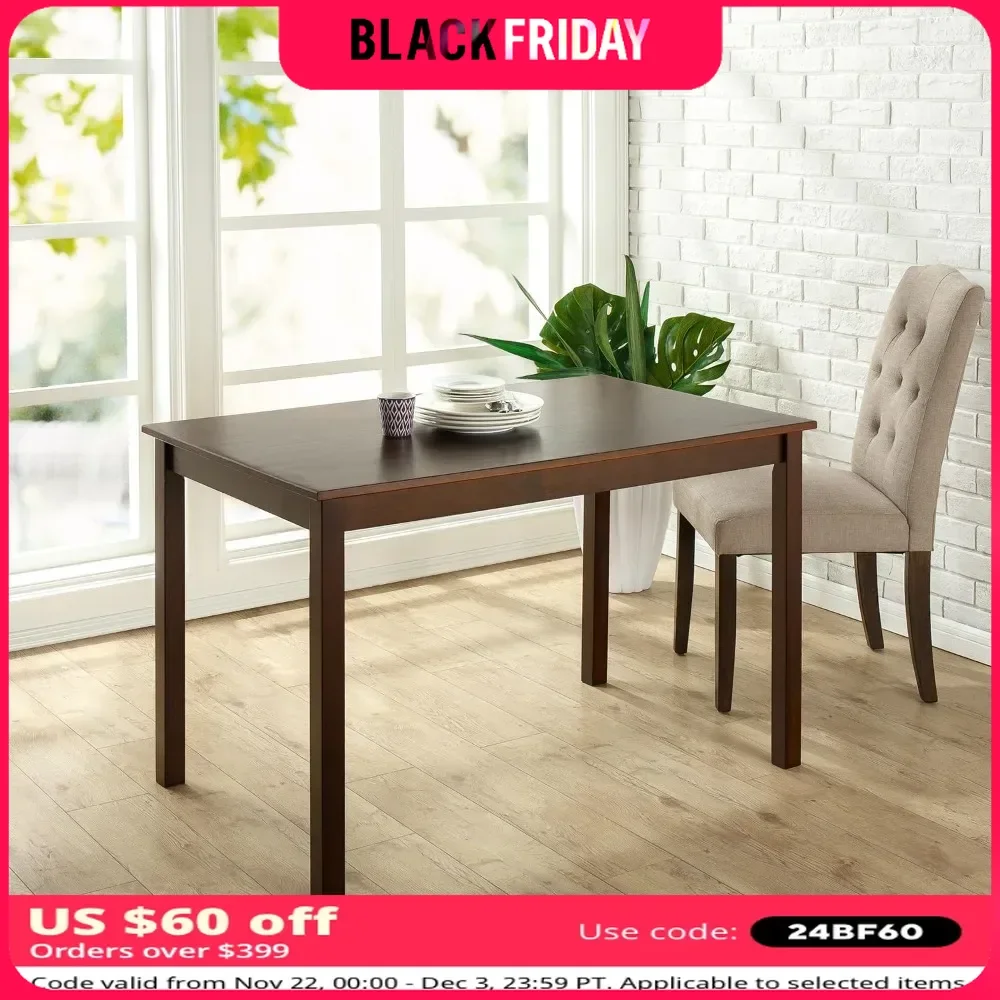 Espresso Wood Dining Table, Table Only, 45 in x 28 in x 29 in