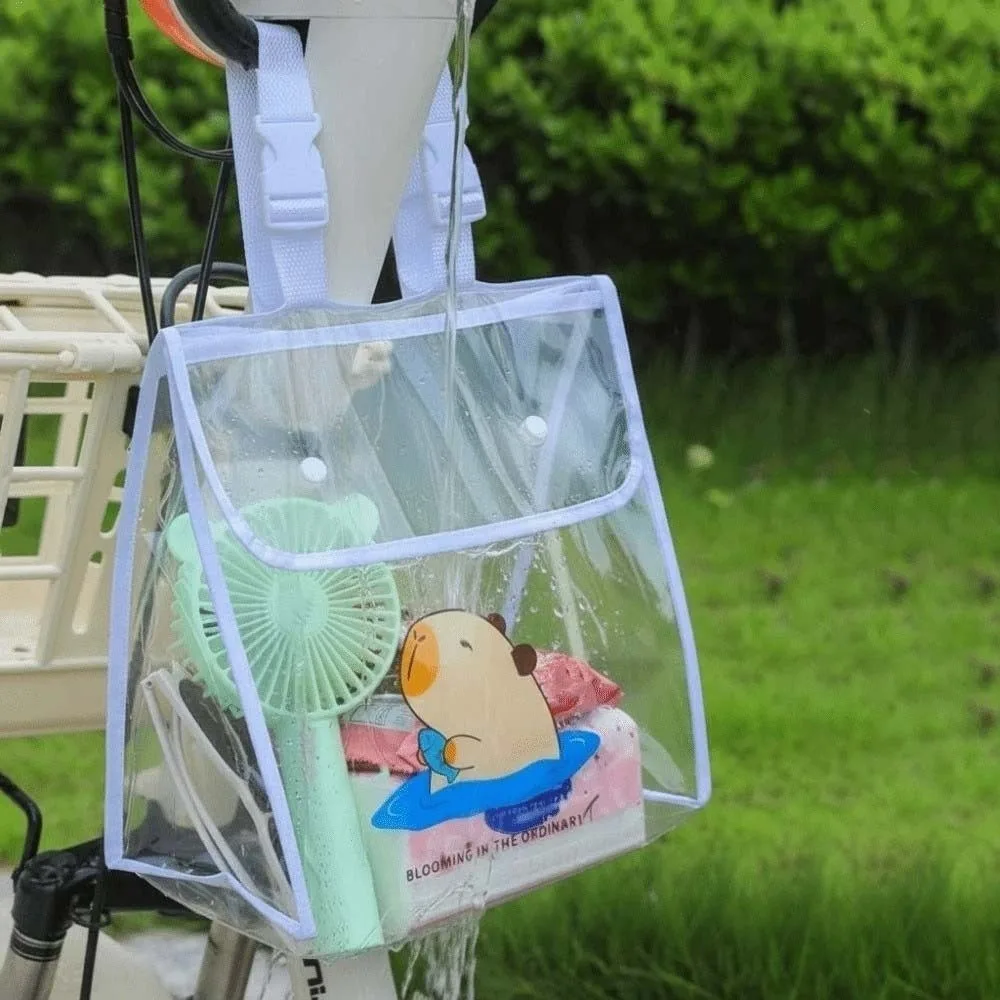Adjustable Strap Transparent Front Hanging Bag Large Capacity PVC Square Waterproof Pouch Plastic Lightweight