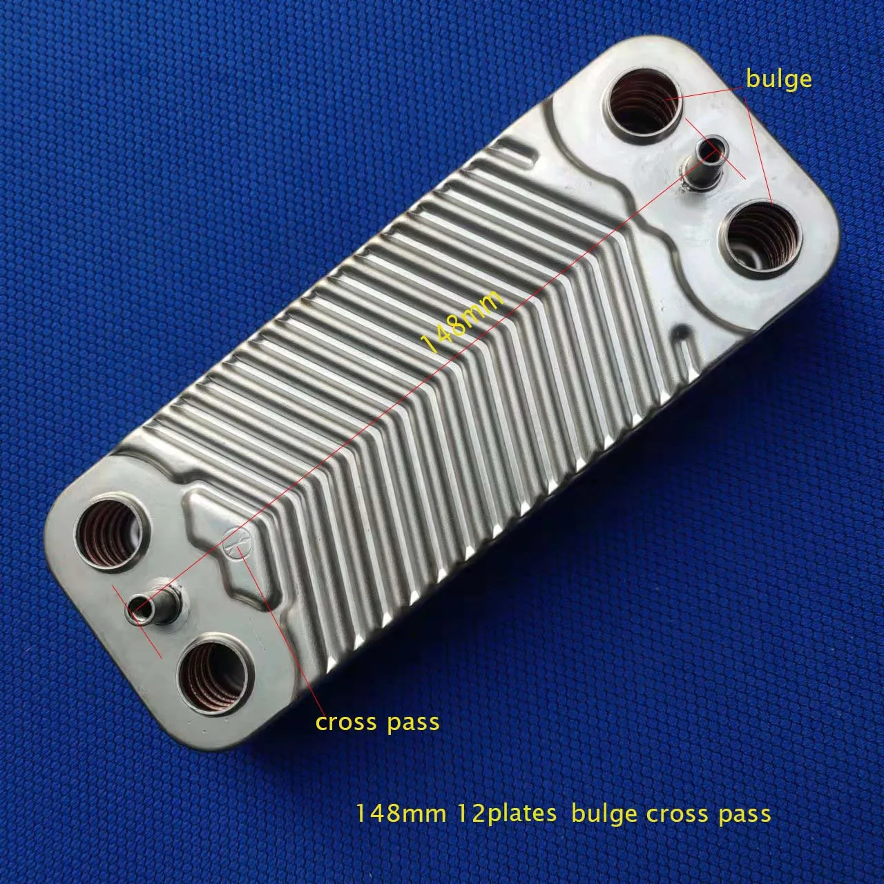 12 Plates Heat Exchanger 304 Plate Mini Stainless Steel Heat Exchanger Used for Gas Boilers