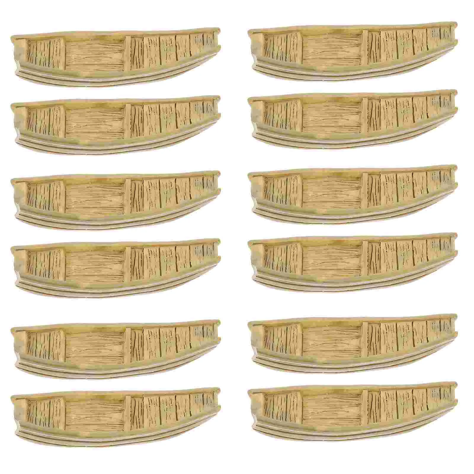 15 Pcs Home Decor Fishing Boat Model Mini Crafts for Desktop Small Resin Brown Ornament Office