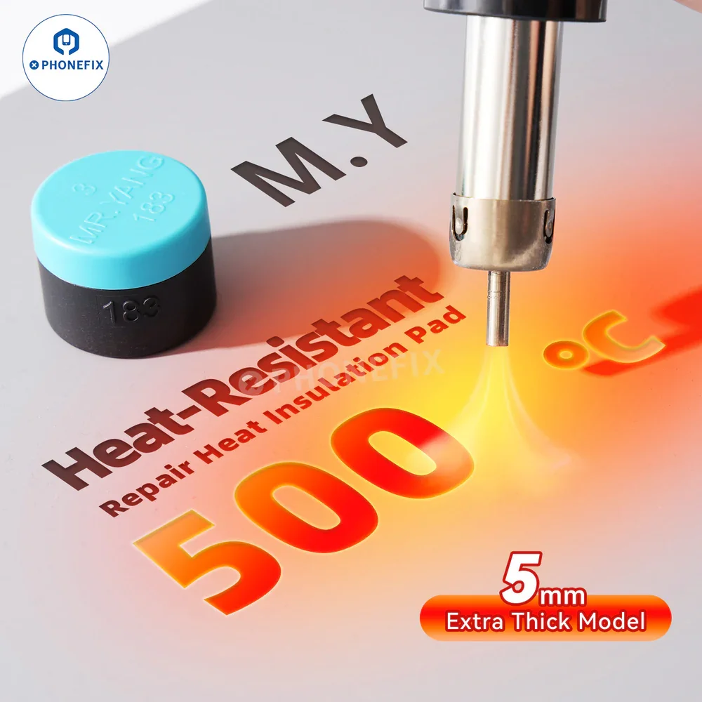 

YCS Mr.Yang Extra-Thick 5mm 450x300mm Heat-Resistant Thermal Pad For Mobile Phone PCB CPU BGA Repair Work Soldering Silicone Mat