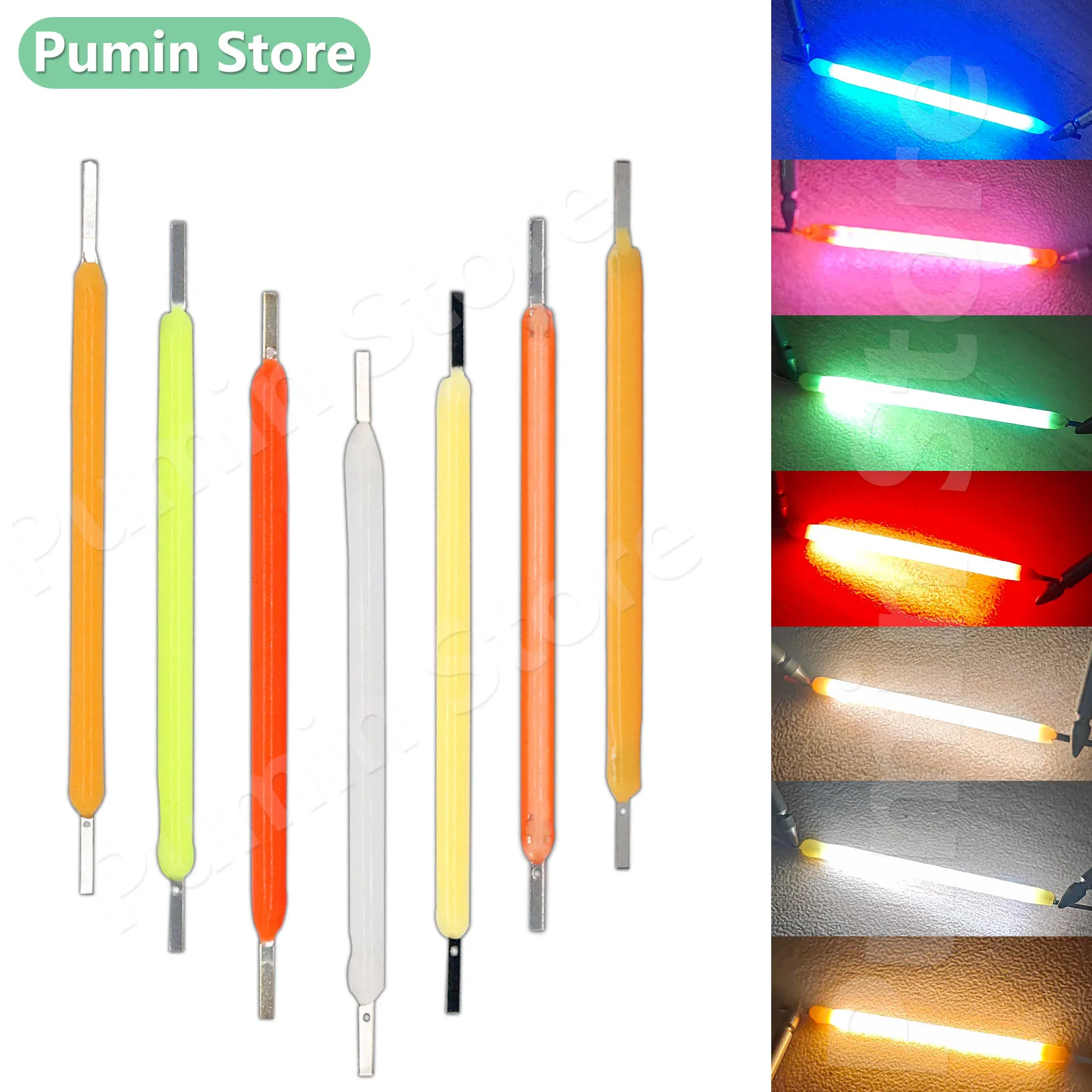 10pcs 3V/12V LED Edison Diode Bulb Lighting 38mm For LED Filament Red Green Blue Pink Holiday DIY Incandescent Lamp Accessories