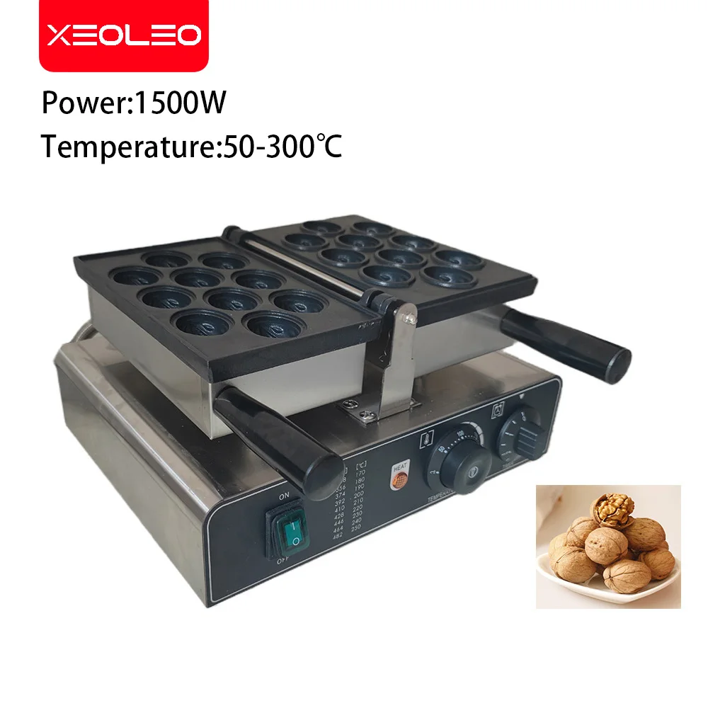 Xeoleo Elektrische Wafelmakers 1400W 10 Gaten Walnoot Vorm Wafel Maken Machine Kooktoestel Non-Stick