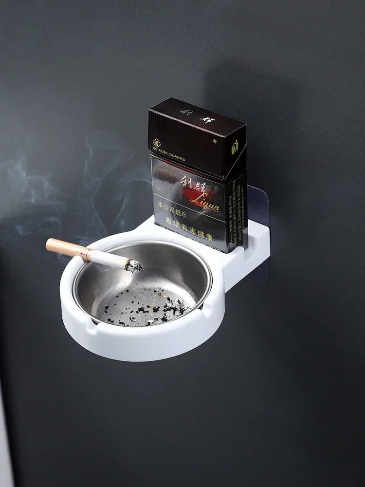 Cendrier mural élégant en acier inoxydable pour une utilisation à la maison ou au bureau