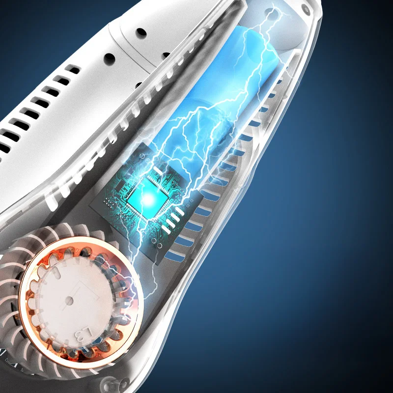 Xiao-مروحة رقبة USB صغيرة محمولة ، تحمل طويل ، شاشة رقمية ، مبرد هواء معلق بدون شفرات ، 3 سرعات ، رياضات صيفية