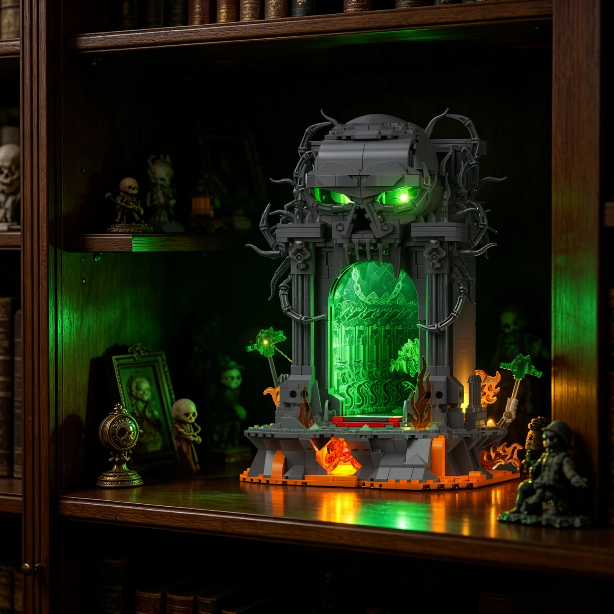 1108-teiliger Seltsamer Dunkler Portal-Baukasten, Horror-Tor Desktop-Ornament, Bausteine für Erwachsene, Kreatives Bauspielzeug, Halloween-Geschenke