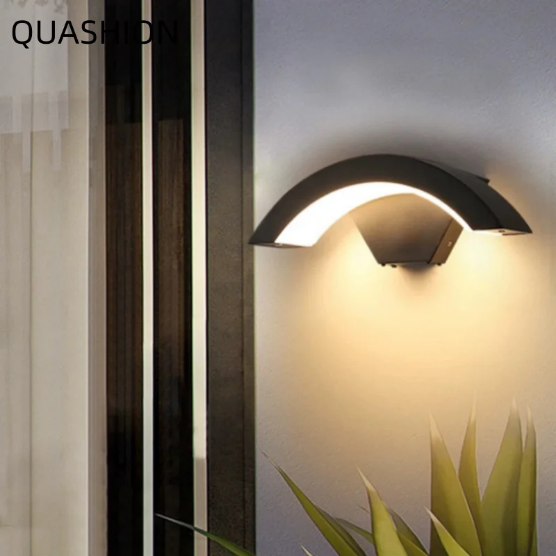 

Curved LED Wall Sconce Warm White Up Down Wall Lamp Waterproof Outdoor/Indoor Light For Porch Patio Bedroom Hallway Home Decor