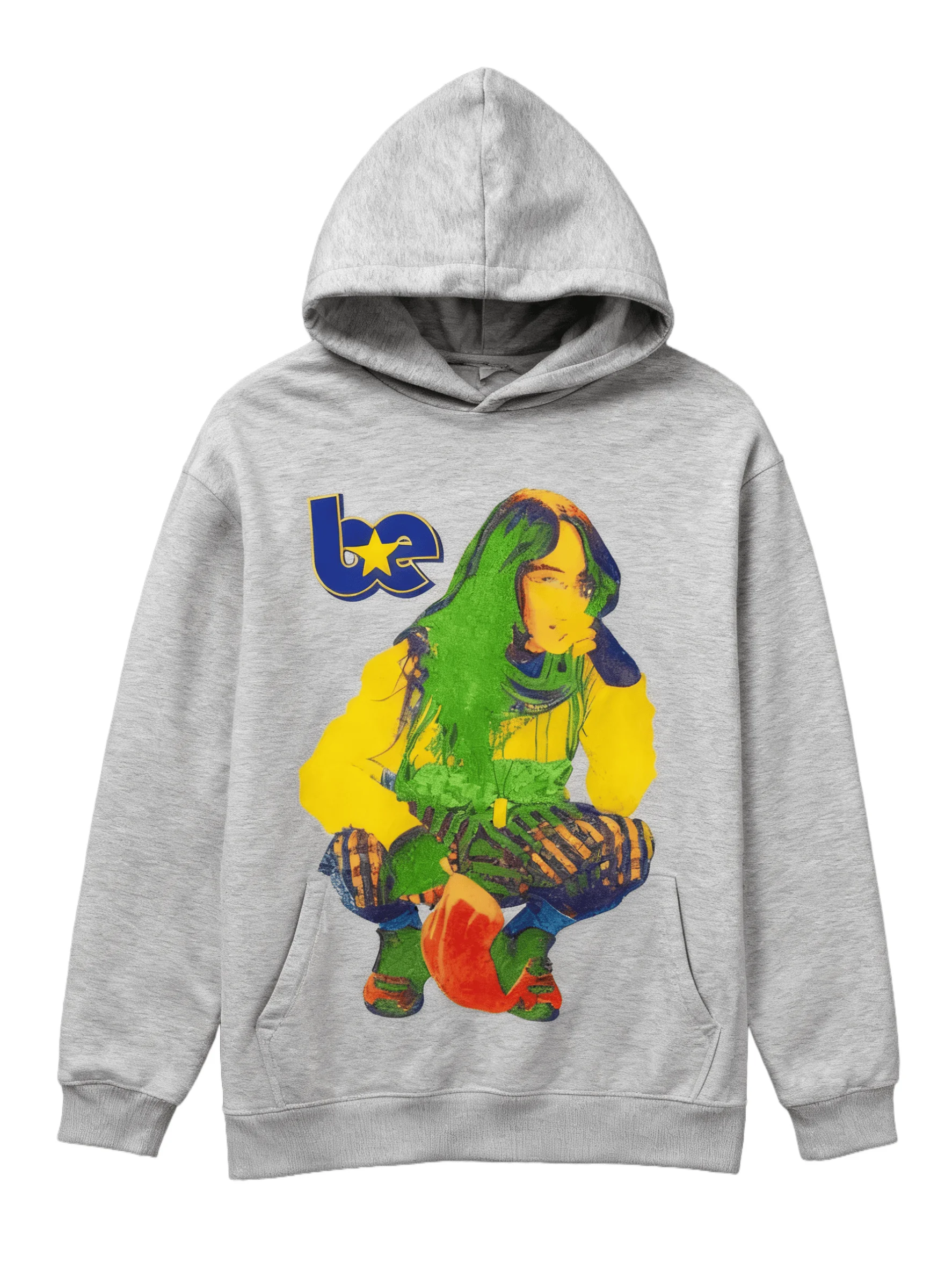 Billie Eilish Printed Casual Fashion Autumn Hoodie Men's and Women's Loose Oversized Retro Pure Cotton Hoodie Street Wear