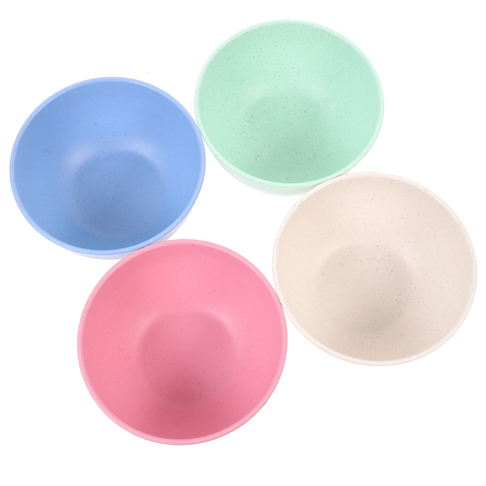 

4Pcs Bamboo Fiber Rice Bowls Simple Style Household Soup Dessert Bowls Lightweight Safe Easy Clean Dining Table