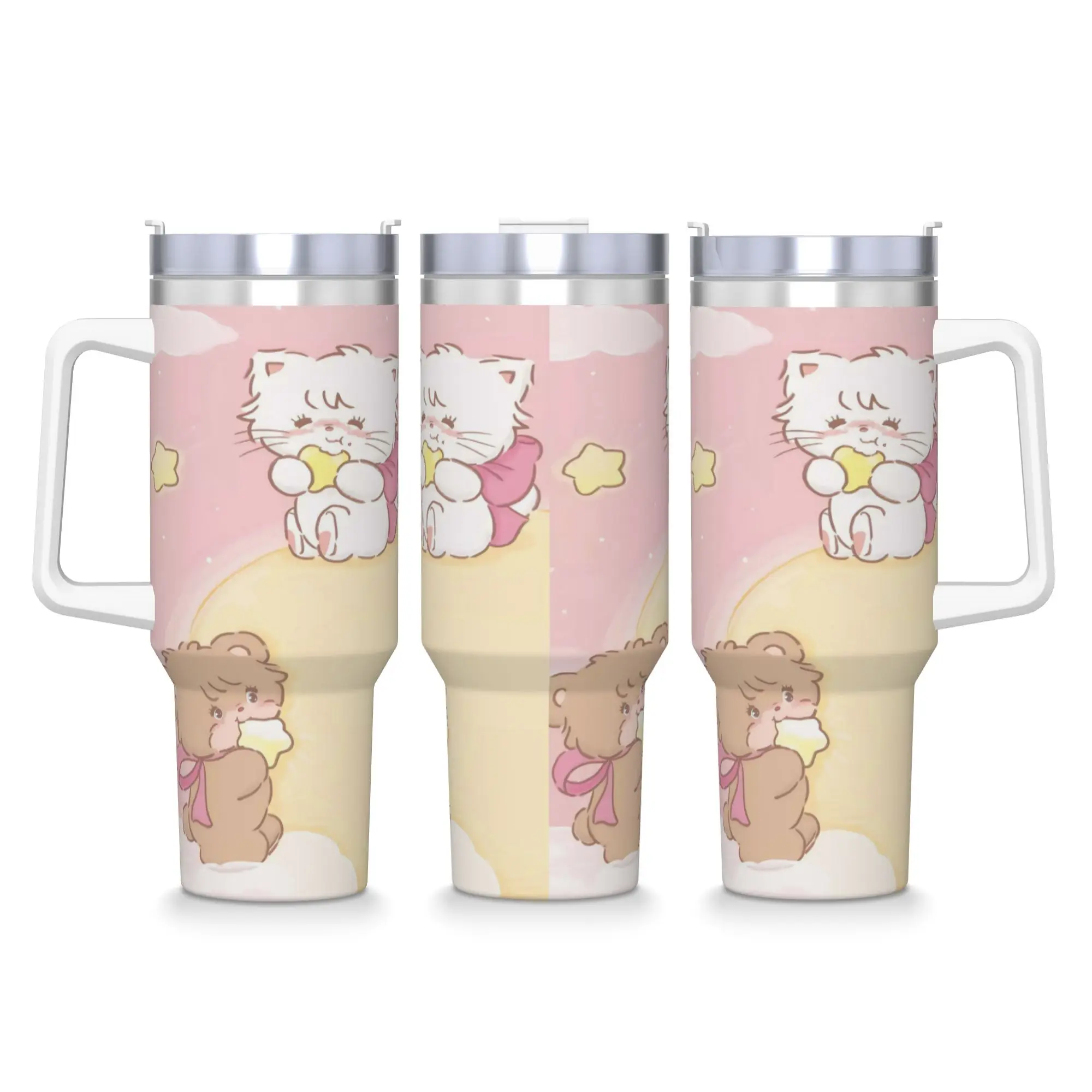 

Stainless Steel Tumbler M-Mikko Mugs Cup With Straws Camping Cold and Hot Water Bottle Heat Preservation 40oz Coffee Mug