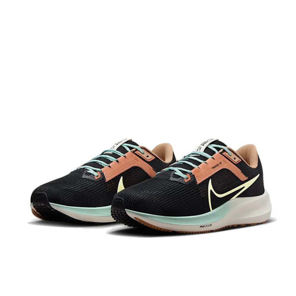 Nike Air Zoom Pegasus 40 Low dos homens e das mulheres Sneakers outono leve amortecimento tênis de corrida confortável preto e marrom