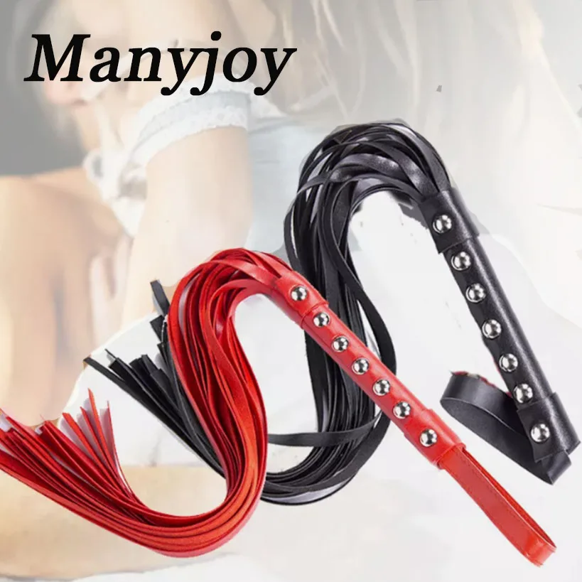 

55CM High Quality Pu Leather Whip with Handle Horse Riding Whip Fetish BDSM Bondage Spanking Paddle Roleplay Toy for Couple Game