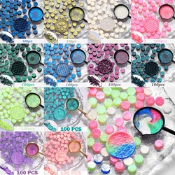 100pcs Sealing Wax Beads Aurora Borealis Octagonal Colours Sealing Wax Particle for DIY Invitation Envelope Paper Card Crafting