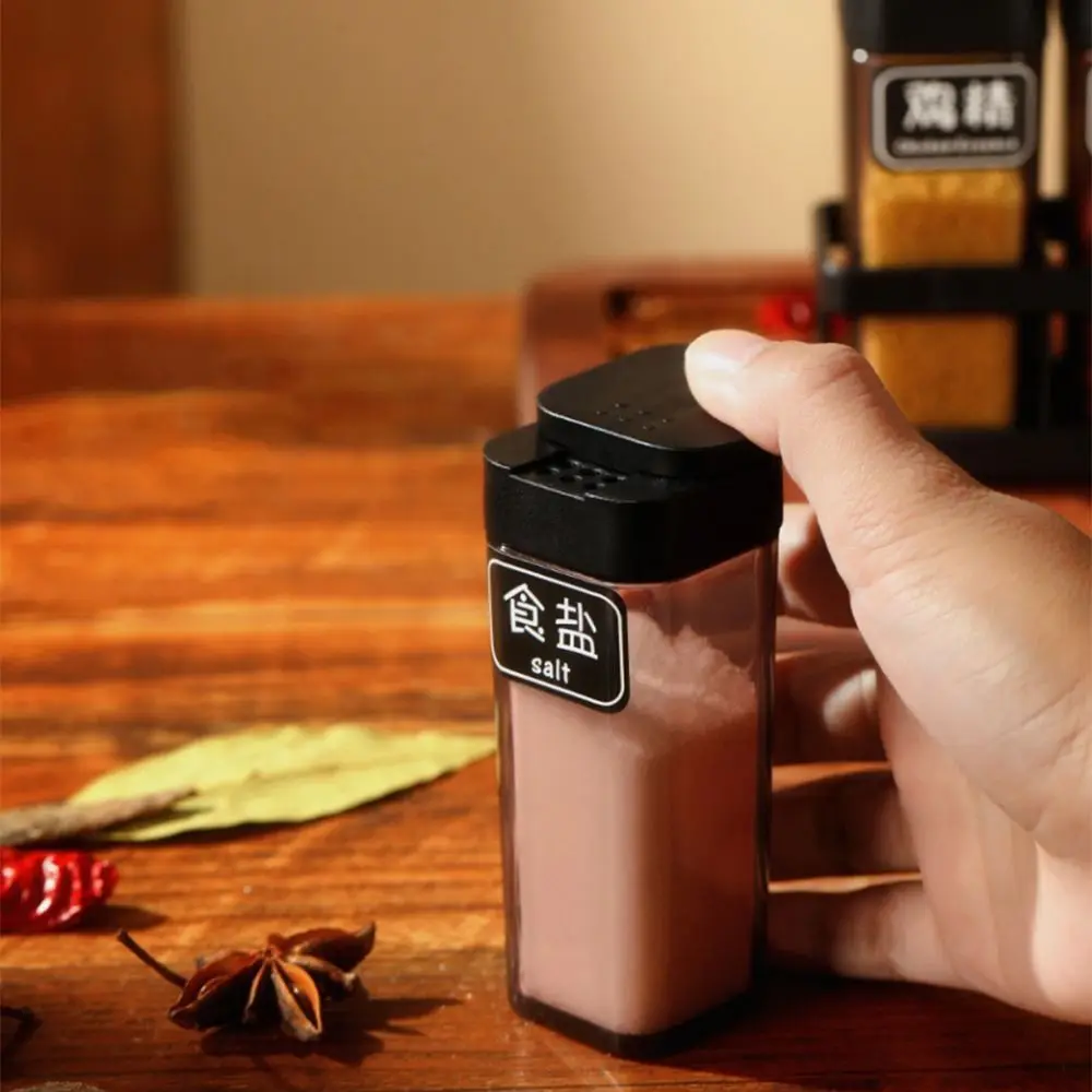 8 قطعة زجاجة تخزين التوابل المختومة شفافة مجموعة التوابل المنزلية مقاومة للرطوبة توفير المساحة حاوية تخزين التوابل