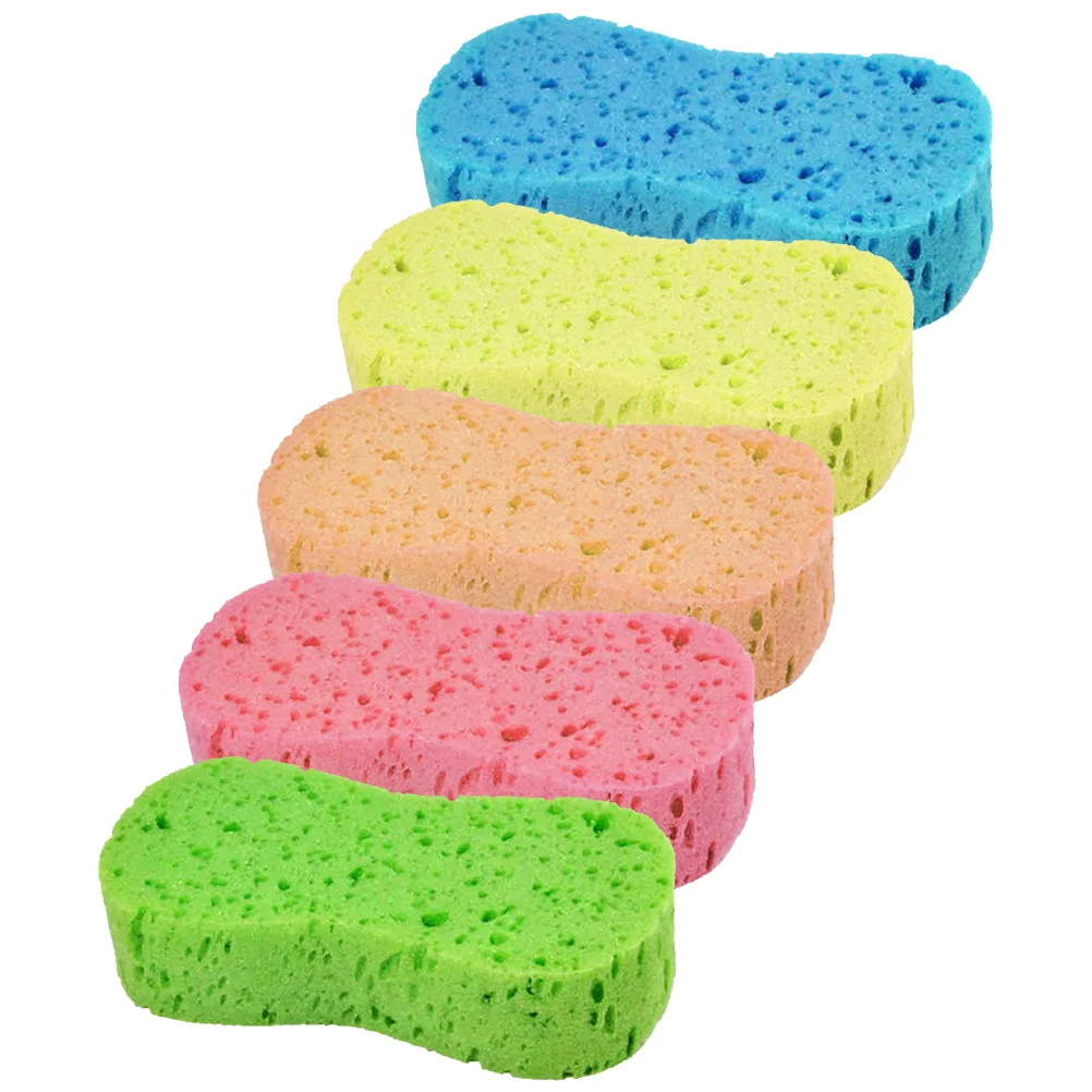 5 Pcs Cleaning Supplies Bone Design Wash Sponge Porous Car Sponges High Foam Compression Density