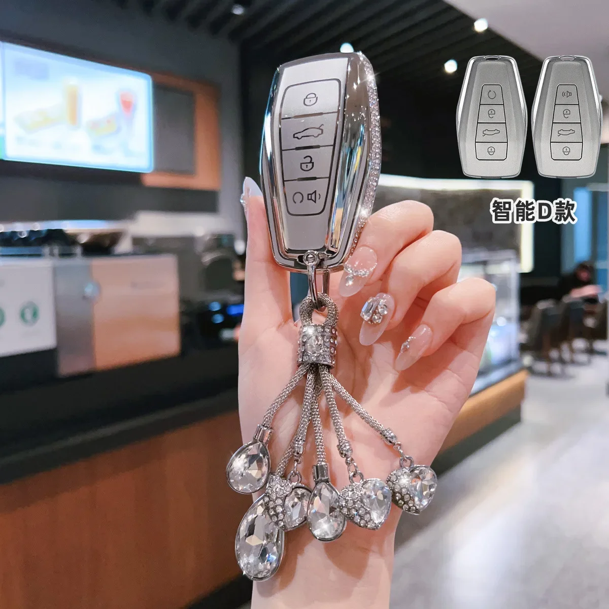 Diamant-Autoschlüsselhülle Schutzhülle für Geely Emgrand X7 EX7 Coolray 2019 Atlas Boyue NL3 GT GC9 Borui X50 X70 – Detail 3