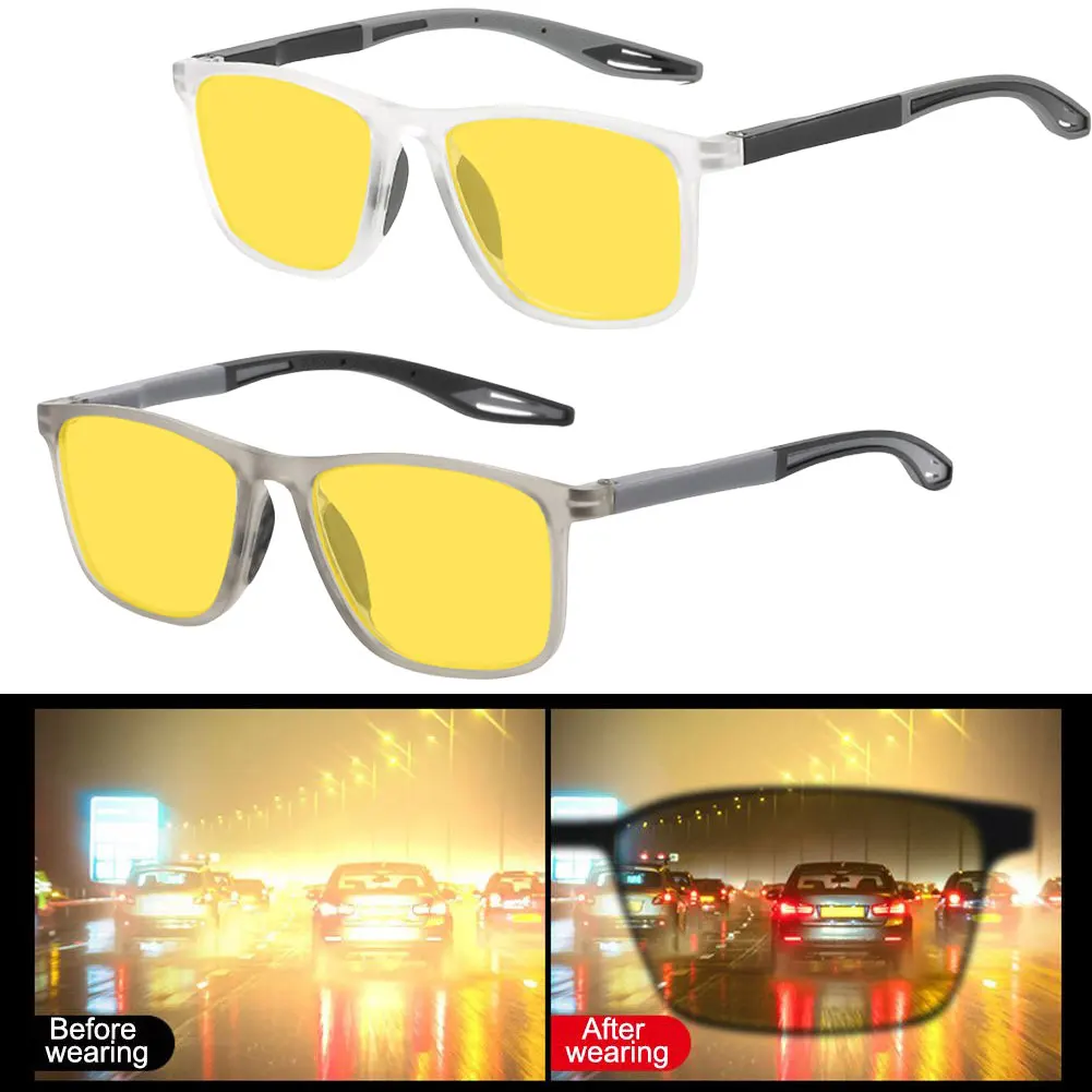 

Driving Glasses for Night For Vision with Yellow Lenses Includes Hard Case and Microfiber Cloth for Protection