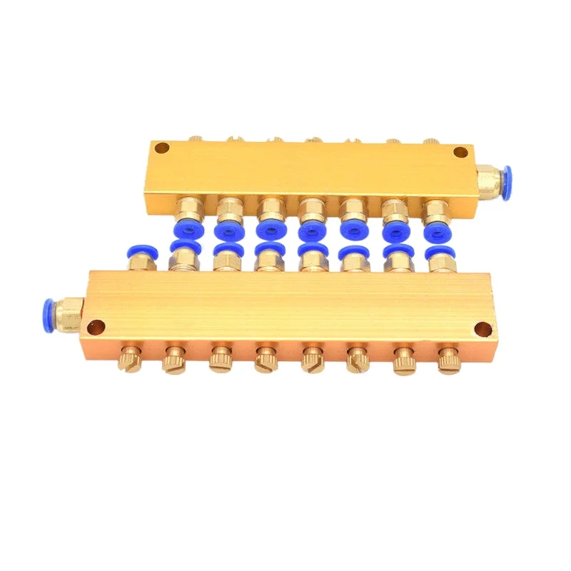 TKB-5-8 Quick Plug Oil Distributor Block Adjustable Zinc Alloy Multiway Air Oil Manifold for Industrial Hydraulic Lubrication