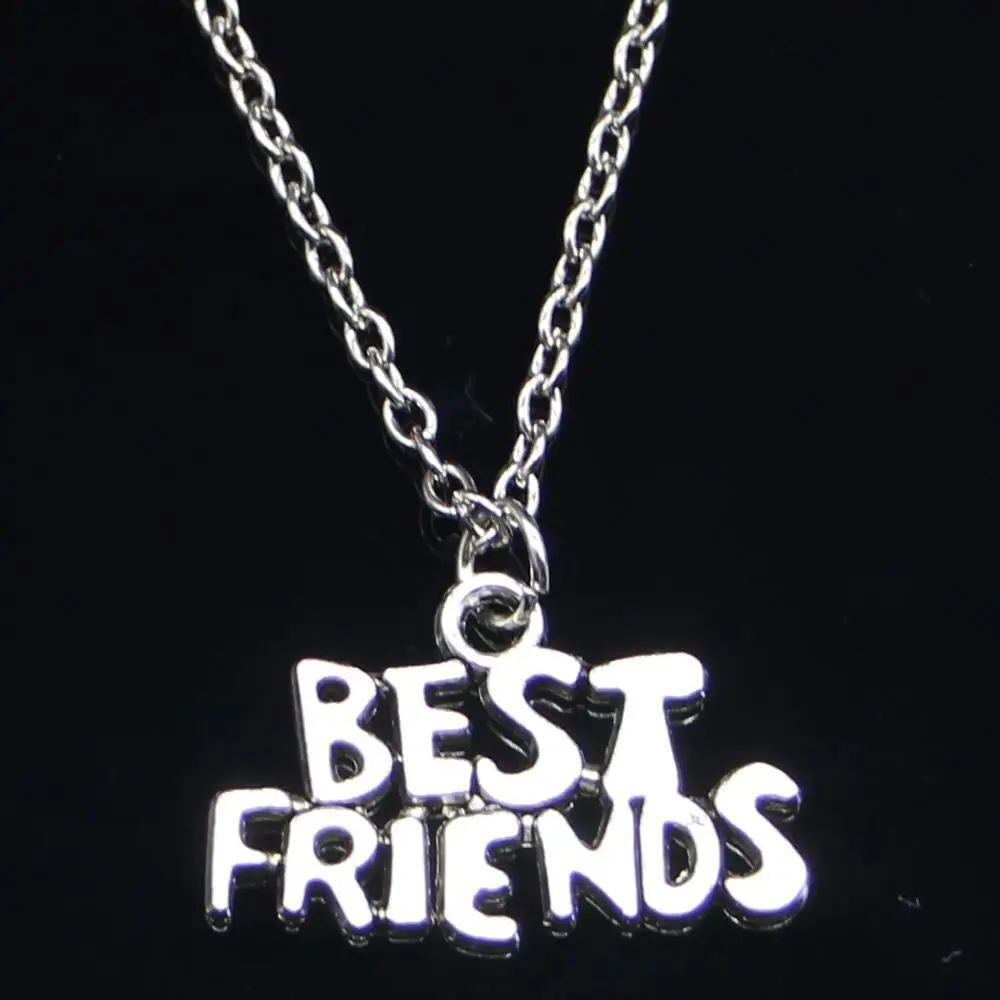 20pcs New Fashion Necklace 24x16mm best friends Pendants Short Long Women Men Colar Gift Jewelry Choker