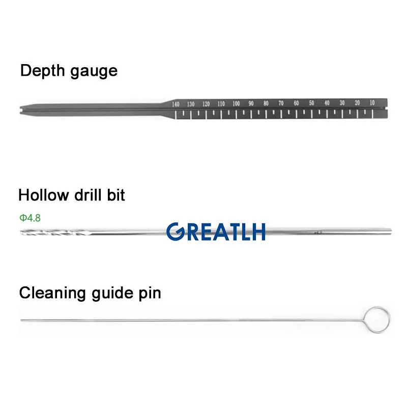 GREATLH 1set Φ7.3 Hollow Bone Nail Instrument Cannulated Screw Tools Kit Veterinary Instruments Orthopedics