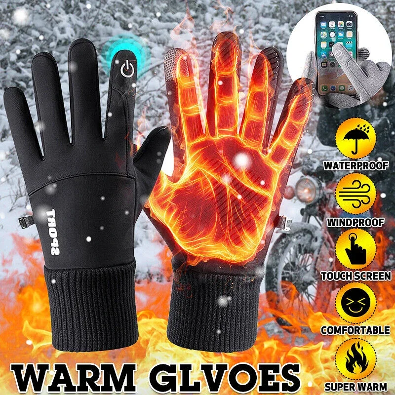 Winter Waterproof Men\'s Gloves Touchscreen Windproof Sports Fishing Driving Motorcycle Ski Non-slip Warm Cycling Women Gloves