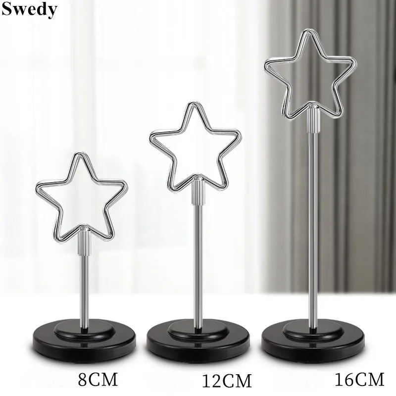 Stainless Steel Place Number Card Holder Display Stand Business Menu Paper Price Label Tags Wedding Photo Picture POP Clip