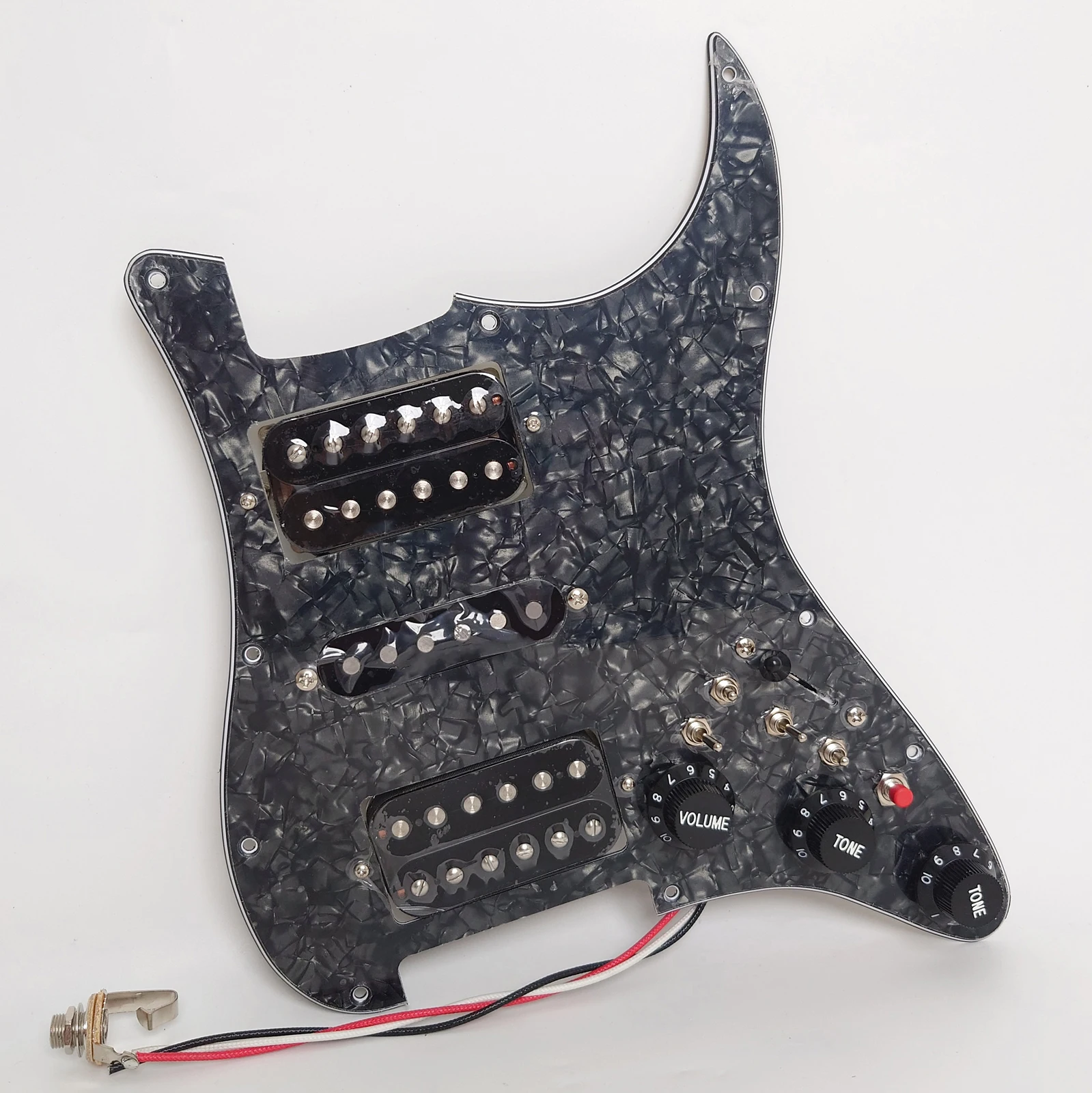 Guitar Prewired Loaded Pickguard with Coil Splitting HSH Alnico 5 Humbucker Pickups Set for ST Electric Guitar