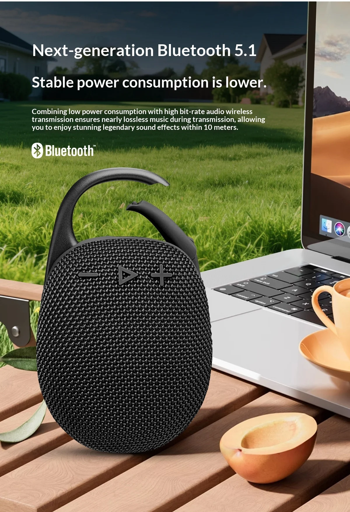 

Clip5 Ультрапортативный Bluetooth-динамик Открытый мини-динамик Многофункциональное подключение Мощный беспроводной аудиокрючок