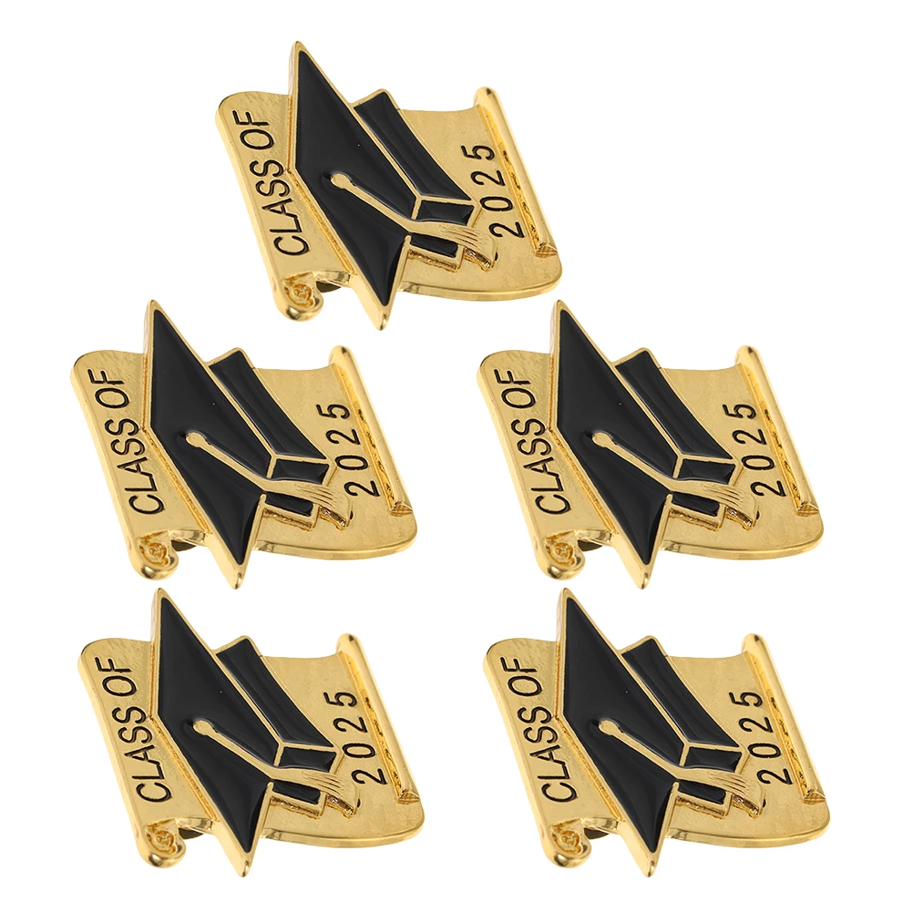 

5 Pcs Graduation Cap Lapel Pin Zinc Alloy Sturdy Material Exquisite Design Versatile Accessory Ideal Present Memory