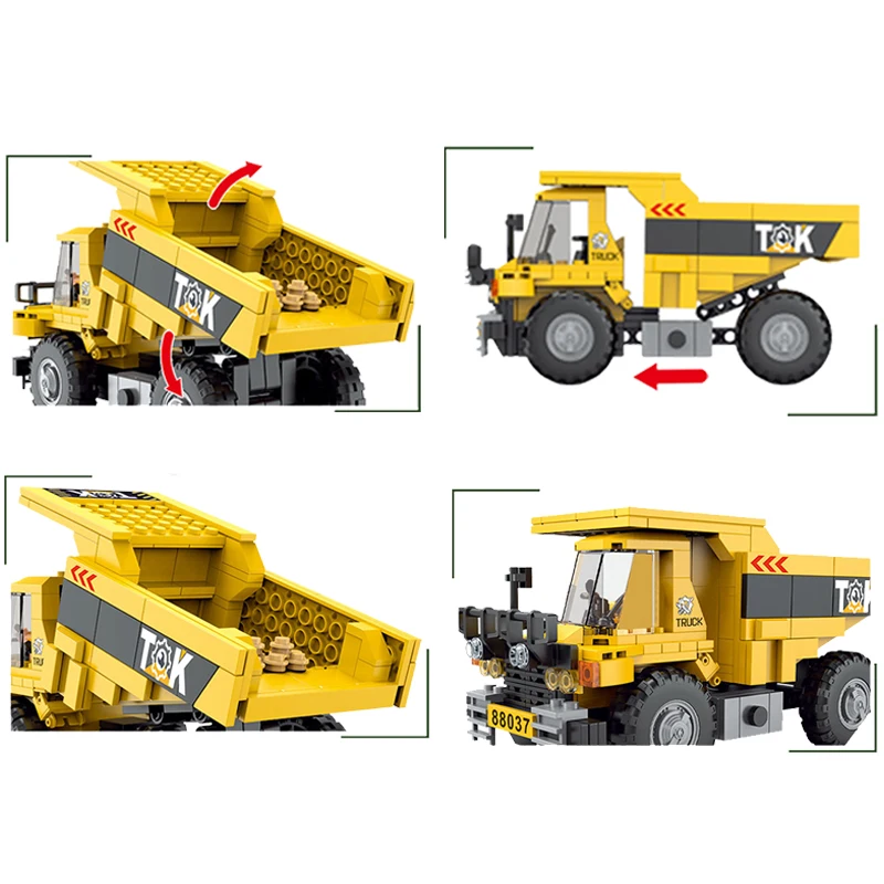 2024 City Building Bricks Engineering Construction Bulldozer Excavator Dumper Truck Model Car DIY Sets Assembly Kids Toys Gifts