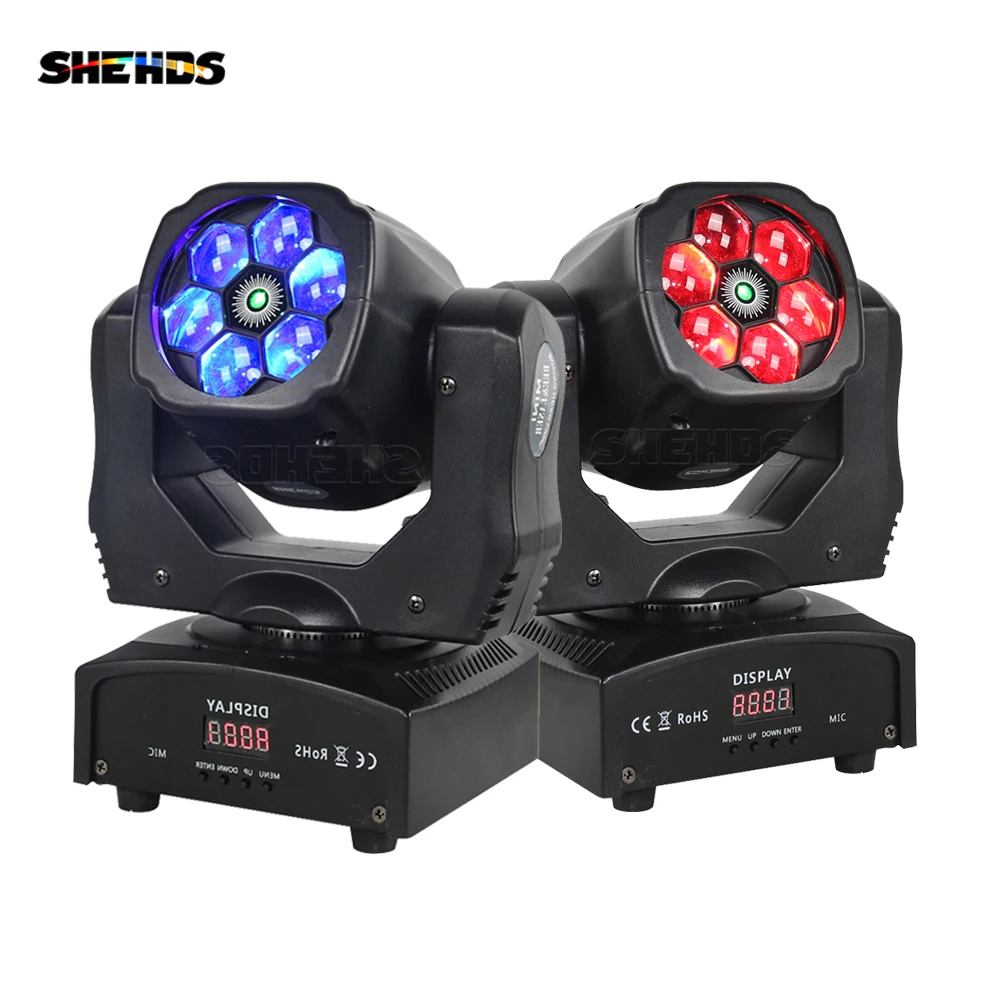 2/4PCS SHEHDS Beam&Wash LED 6x15w RGBW Moving Head Lighting Strobe Mechanic Dimmer For Nightclub DJ Disco Party