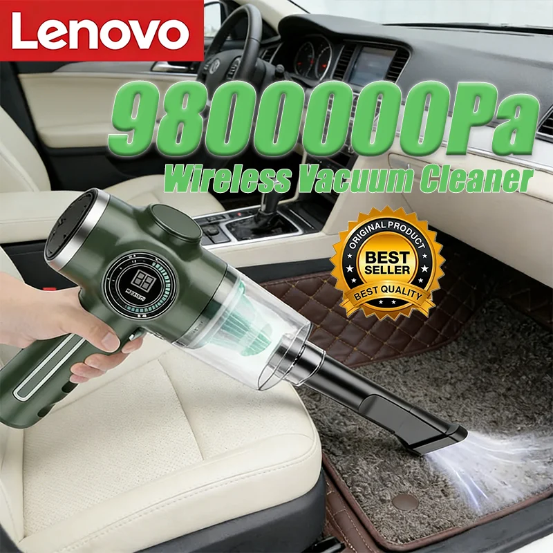 

Беспроводной портативный автомобильный пылесос Lenovo 2900000PA 3-в-1 для сухой и влажной уборки, 120 Вт, сверхмощный