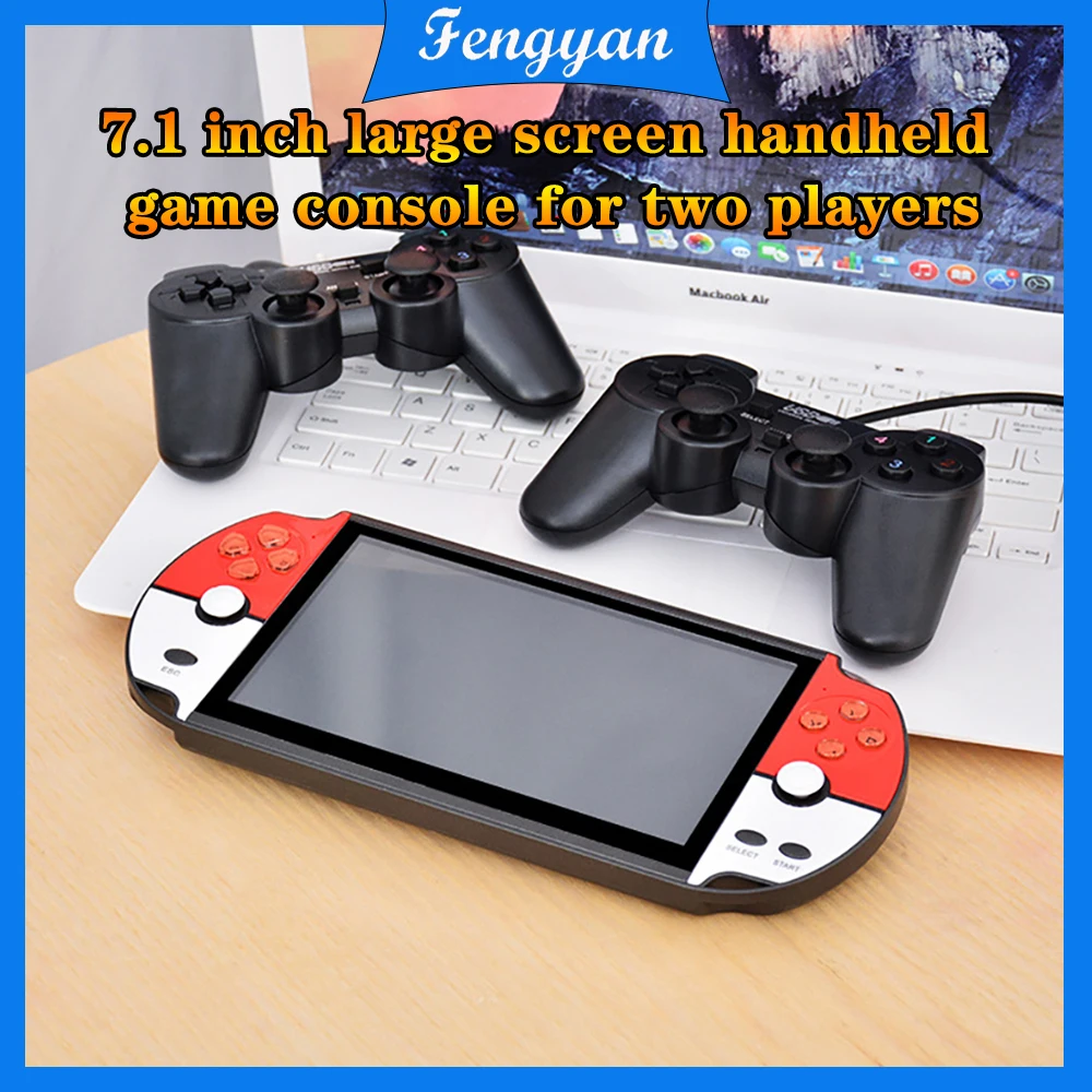 7.1 Inch Handheld Game Console LCD Screen Double Rocker Portable Video Player HD Game Console For Arcade Card Two-player Battle