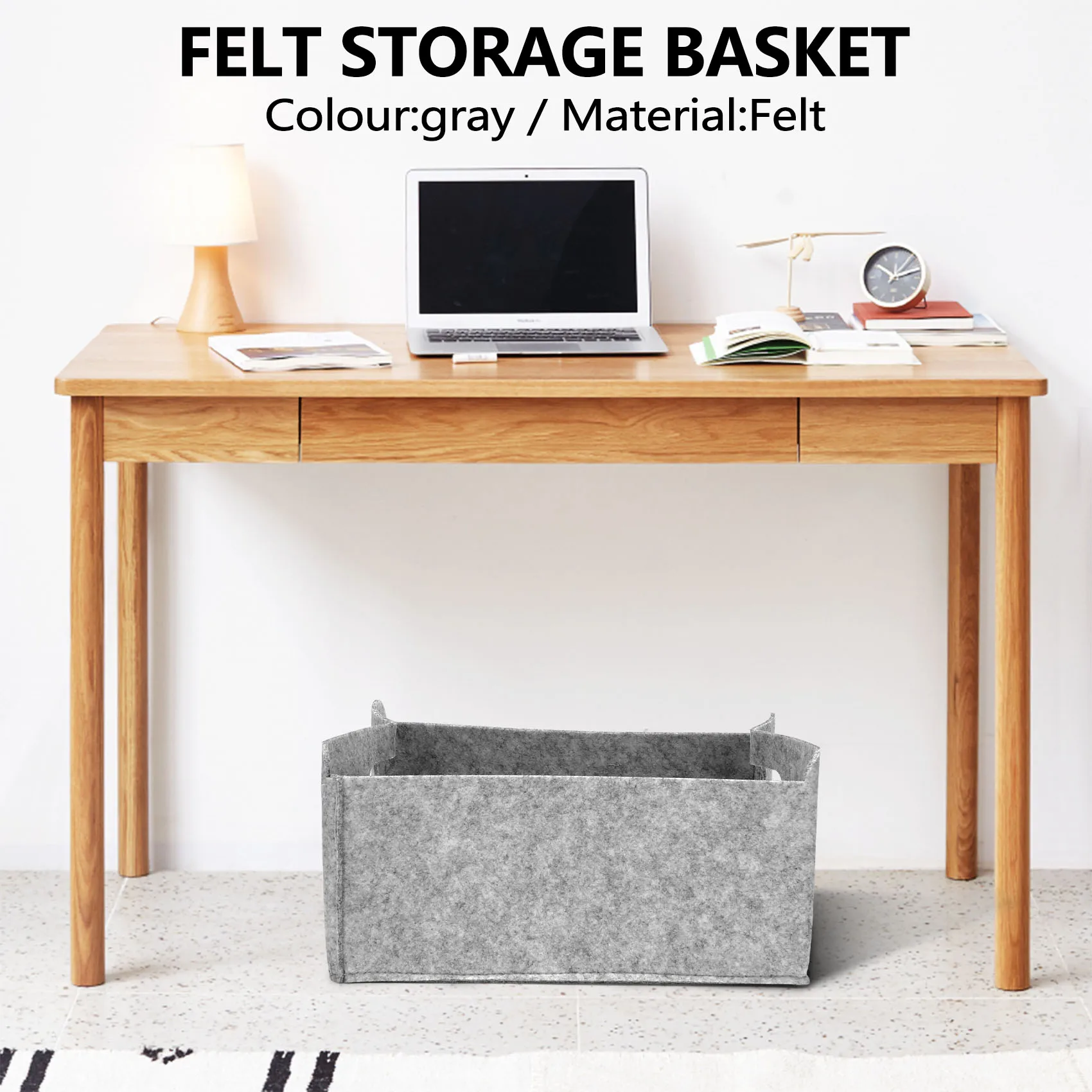 Special 2Pcs Felt Storage Basket/Bin with Handles, Collapsible & Convenient Storage Solution