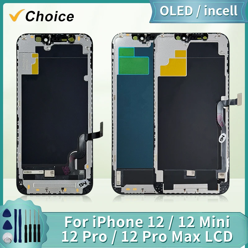 OLED-Display für iPhone 12, 12 Pro Max LCD, Face ID Bildschirm-Ersatzteile, True Tone für iPhone 12 Mini LCD, Incell 12Pro Display