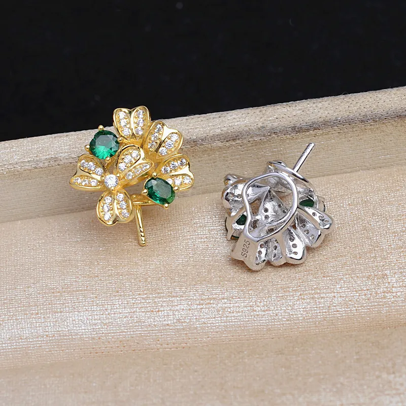 Wholesale 925 Sterling Silver Pendant Mounts Base Findings Settings Mountings Jewelry Fittings for 11-12mm Pearls 3pcs/lot