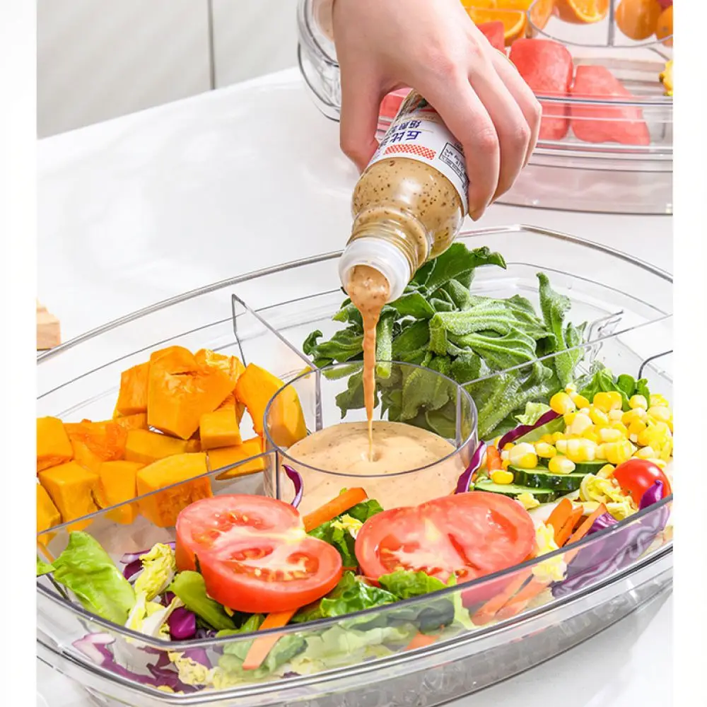 Kitchen Refrigerator Organizer Bin Large Capacity Transparent Fresh Food Storage Box Vegetable Fruit Container Salad Dish