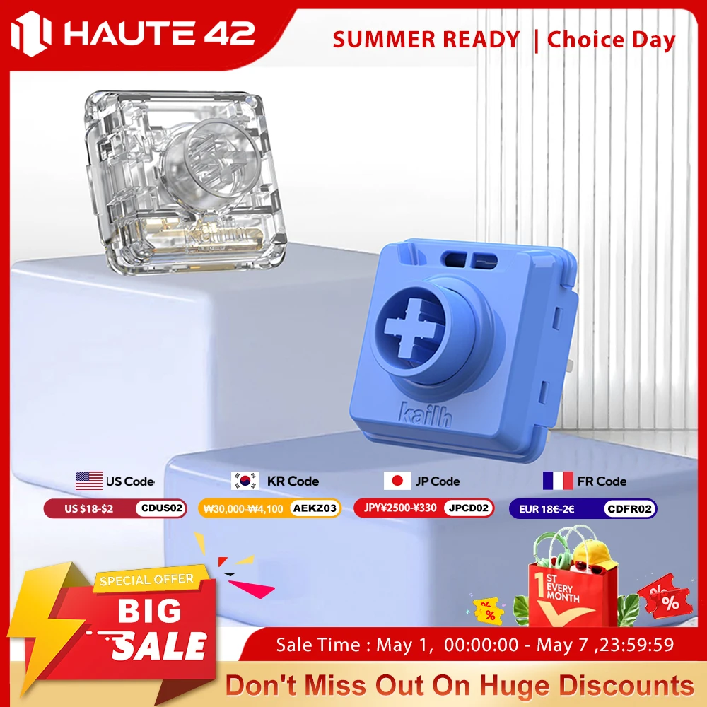 Haute42 Kailh Hitbox 컨트롤러용 맞춤형 로우 프로파일 크리스탈 스위치 기계식 키보드용 로우 프로파일 윈드 엔진...