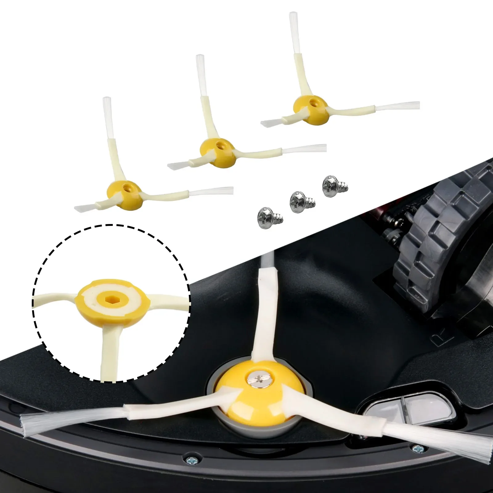 3 Stuks Zijborstels Om Alle Voor-IRobot Voor Roomba 500/600/700 Serie Stofzuiger Onderdelen En Schroeven schoonmaken Gereedschap Accessoires